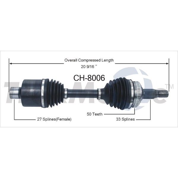 Surtrack Axle Cv Axle Shaft, Ch-8006 CH-8006 | Zoro